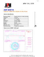 APM AGO-250710 Specification Sheet preview