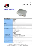 APM ALINE-5801A+G Specification Sheet preview