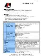 Preview for 2 page of APM ALINE-8110 Specification Sheet