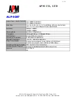 Предварительный просмотр 2 страницы APM ALP-9287 Specification Sheet