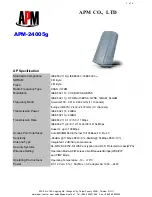 Предварительный просмотр 1 страницы APM APM-24005G Specification Sheet