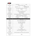 Preview for 2 page of APM IR IP CAMERA AAL-9643- 30M Specifications