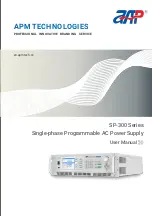 Preview for 1 page of APM SP-300 Series User Manual