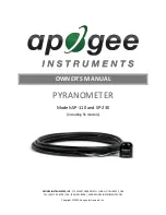 Apogee Instruments SP-110 Owner'S Manual предпросмотр