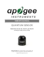 Предварительный просмотр 1 страницы Apogee Instruments SQ-212 Owner'S Manual