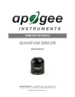 Предварительный просмотр 1 страницы Apogee Instruments SQ-422 Owner'S Manual