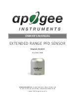 Предварительный просмотр 1 страницы Apogee Instruments SQ-620 Owner'S Manual