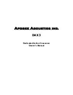 Apogee DAX 3 Owner'S Manual предпросмотр