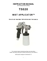 Apollo Sprayers T5020 MIST APPLICATOR Instruction Manual preview