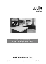 Preview for 1 page of Apollo WORKTOPS Assembly, Care & Maintenance Manual