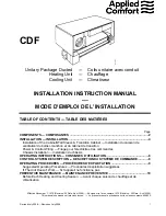 Applied Comfort CDF Installation Instructions Manual preview