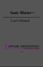 Applied Engineering Sonic Blaster User Manual preview