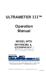 Preview for 1 page of Applied Membranes MYRON L COMPANY Ultrameter III  9PTK Operation Manual