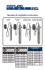 Applied Membranes UV-SPH Series Operation & Installation Instructions предпросмотр