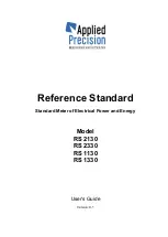 Предварительный просмотр 1 страницы Applied Precision RS 1130 User Manual