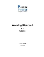 Applied Precision Working Standard WS 2120 Quick Manual предпросмотр