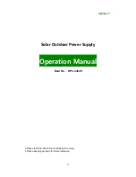 Preview for 1 page of ApPower Solar Outdoor Operation Manual