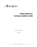 Apprion IONizer 4000 Series Hardware Installation Manual предпросмотр