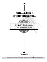 Appro DVR-3016, DVR-3016D Installation & Operating Manual preview