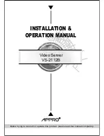 Appro VS-2112B Installation & Operation Manual предпросмотр