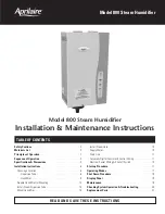 Apriaire 800 Installation & Maintenance Instructions Manual предпросмотр