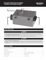 Предварительный просмотр 1 страницы Apriaire 8140 Installation And Operation Manual