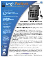 Preview for 1 page of Apricorn Aegis Padlock A25-PL256-1TB Specifications