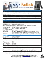 Preview for 2 page of Apricorn Aegis Padlock A25-PL256-1TB Specifications