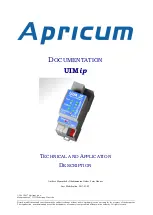 Предварительный просмотр 1 страницы Apricum UIMip Documentation