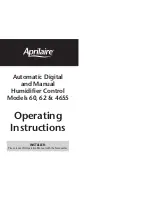 Aprilaire 60 Operating Instructions Manual предпросмотр