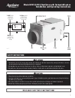 Предварительный просмотр 1 страницы Aprilaire 8191 Installation And Operating Instructions Manual