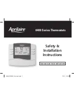 Preview for 1 page of Aprilaire 8400 series Installation Instructions Manual