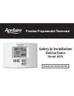 Aprilaire 8570 Safety And Installation Instructions Manual preview