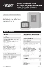 Предварительный просмотр 1 страницы Aprilaire 8910W Safety & Installation Instructions