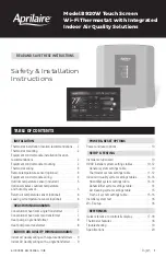 Aprilaire 8920W Safety & Installation Instructions preview