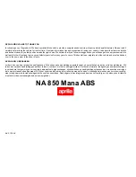 APRILIA MANA 850 ABS Manual preview