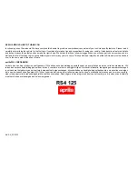 Preview for 1 page of APRILIA RS4 125 Service Manual