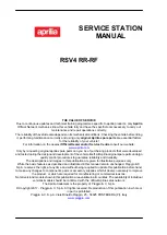 Preview for 2 page of APRILIA RSV4 RF 2017 Service Station Manual