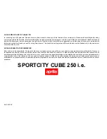 Предварительный просмотр 1 страницы APRILIA SPORTCITY CUBE 250 I.E Manual