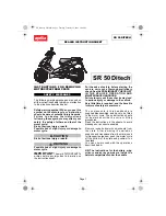 APRILIA SR 50 - DEALER INSTRUCTION SHEET 2005 Instruction Sheet предпросмотр