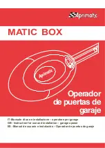 Preview for 1 page of Aprimatic MATIC BOX Instructions For Use And Installation