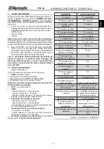 Предварительный просмотр 9 страницы Aprimatic PTR-24 Electrical Installation, Use And Maintenance Instructions