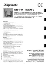 Preview for 1 page of Aprimatic R251FE Installation, Use And Maintenance Instruction