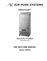 Предварительный просмотр 1 страницы APS HEPA-FLOW APS625 Use And Care Manual