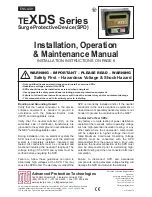 Предварительный просмотр 1 страницы APT teXDS Series Installation, Operation & Maintenance Manual