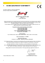 Preview for 4 page of APV AS 1200 M1 Operating Manual