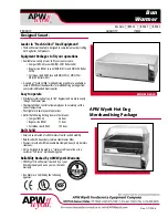 APW Wyott BW-20 Specification Sheet предпросмотр