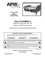 APW Wyott Champion GGM-18H Installation And Operating Instructions Manual preview