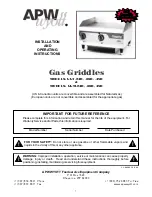 APW Wyott Champion GGM-24H Installation And Operating Instructions Manual preview