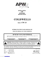 APW Wyott COLDWELLS CW-13 Installation And Operating Instructions Manual preview